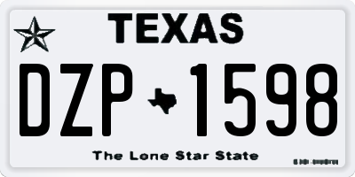 TX license plate DZP1598