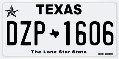 TX license plate DZP1606