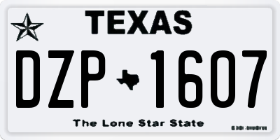 TX license plate DZP1607