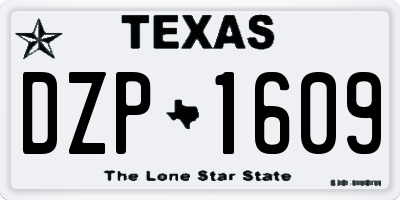 TX license plate DZP1609