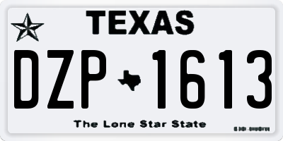 TX license plate DZP1613
