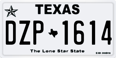 TX license plate DZP1614