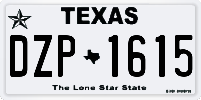TX license plate DZP1615