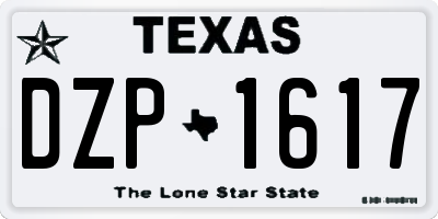 TX license plate DZP1617