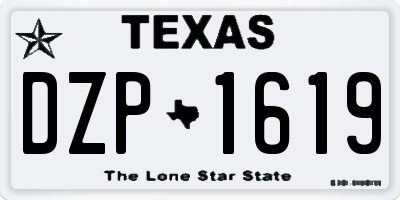 TX license plate DZP1619