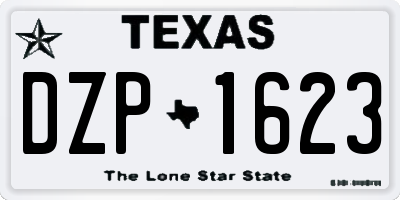TX license plate DZP1623