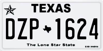 TX license plate DZP1624