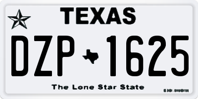 TX license plate DZP1625