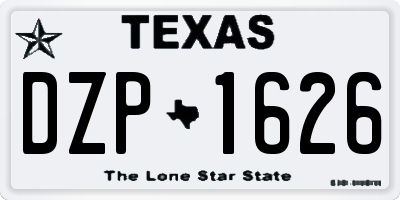 TX license plate DZP1626