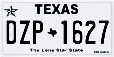 TX license plate DZP1627