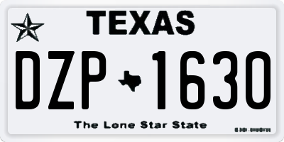 TX license plate DZP1630