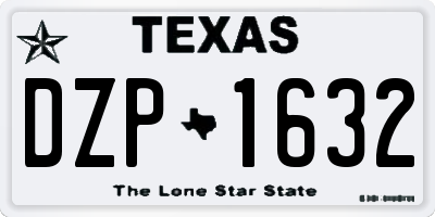 TX license plate DZP1632
