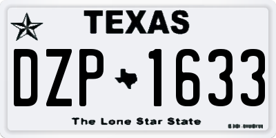 TX license plate DZP1633