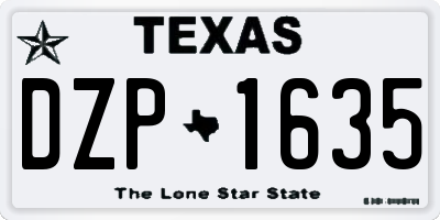 TX license plate DZP1635