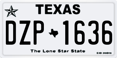 TX license plate DZP1636