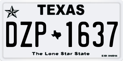 TX license plate DZP1637