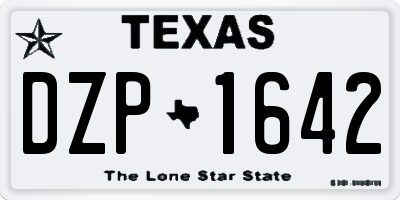 TX license plate DZP1642