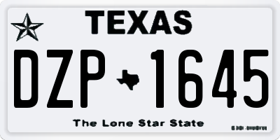 TX license plate DZP1645