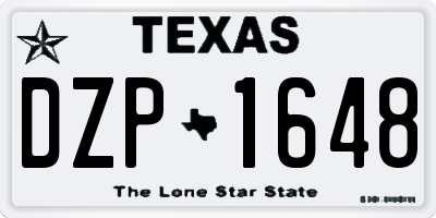 TX license plate DZP1648