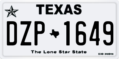 TX license plate DZP1649