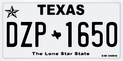 TX license plate DZP1650
