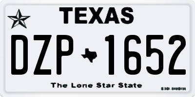 TX license plate DZP1652