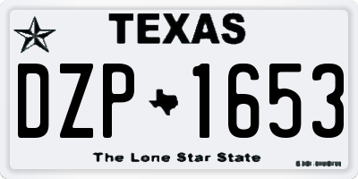TX license plate DZP1653