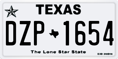 TX license plate DZP1654