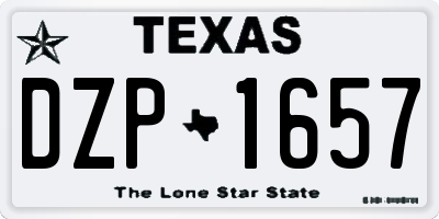 TX license plate DZP1657