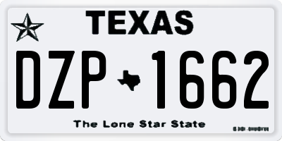 TX license plate DZP1662