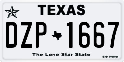 TX license plate DZP1667