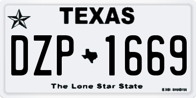 TX license plate DZP1669