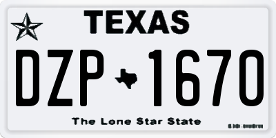 TX license plate DZP1670