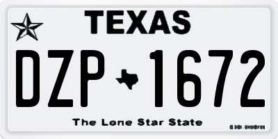 TX license plate DZP1672