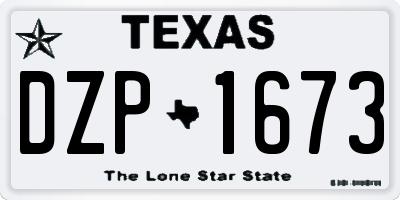 TX license plate DZP1673