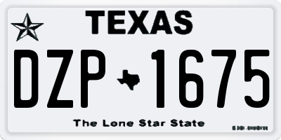 TX license plate DZP1675