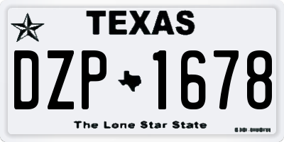 TX license plate DZP1678
