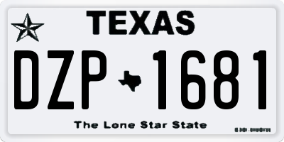 TX license plate DZP1681