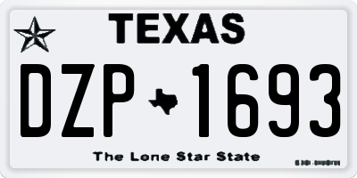 TX license plate DZP1693
