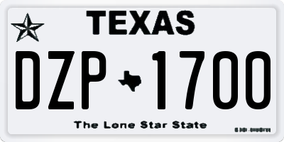 TX license plate DZP1700