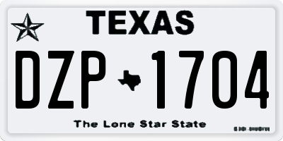 TX license plate DZP1704