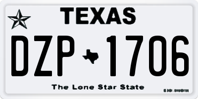 TX license plate DZP1706