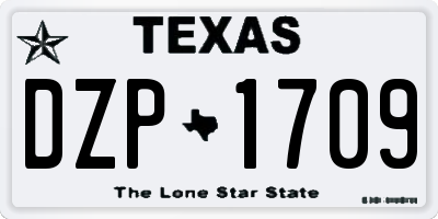 TX license plate DZP1709