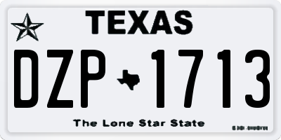 TX license plate DZP1713