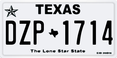 TX license plate DZP1714