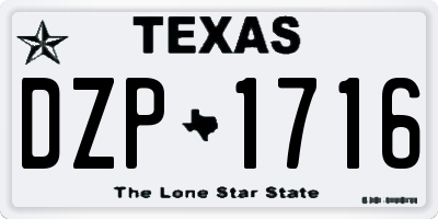 TX license plate DZP1716