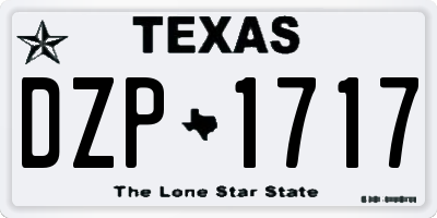TX license plate DZP1717