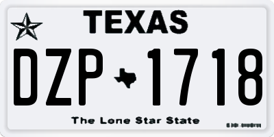TX license plate DZP1718