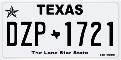 TX license plate DZP1721