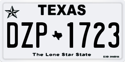 TX license plate DZP1723